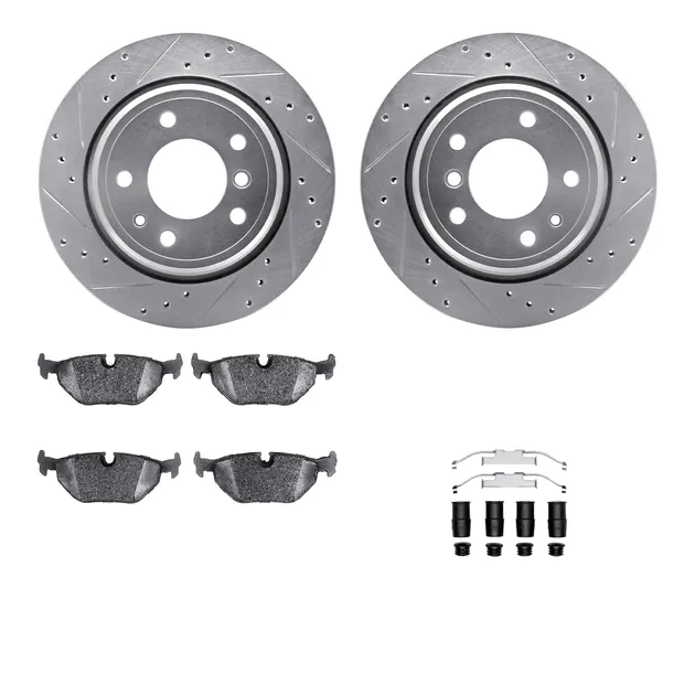 R1 Concepts WGSH1-31029 eLINE Rotor - Drilled & Slotted - Silver W/ Performance Pads